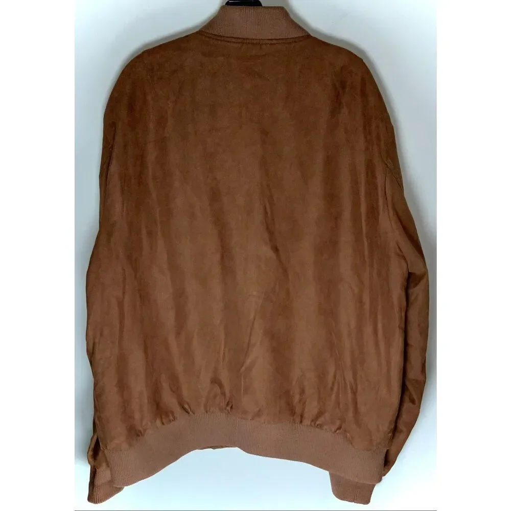Decibel Brown Faux Suede Bomber Jacket size 3xl